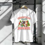 Snoopy and Charlie Brown Christmas Movie Junkie with TV and Gifts T Shirt 6 1.jpg
