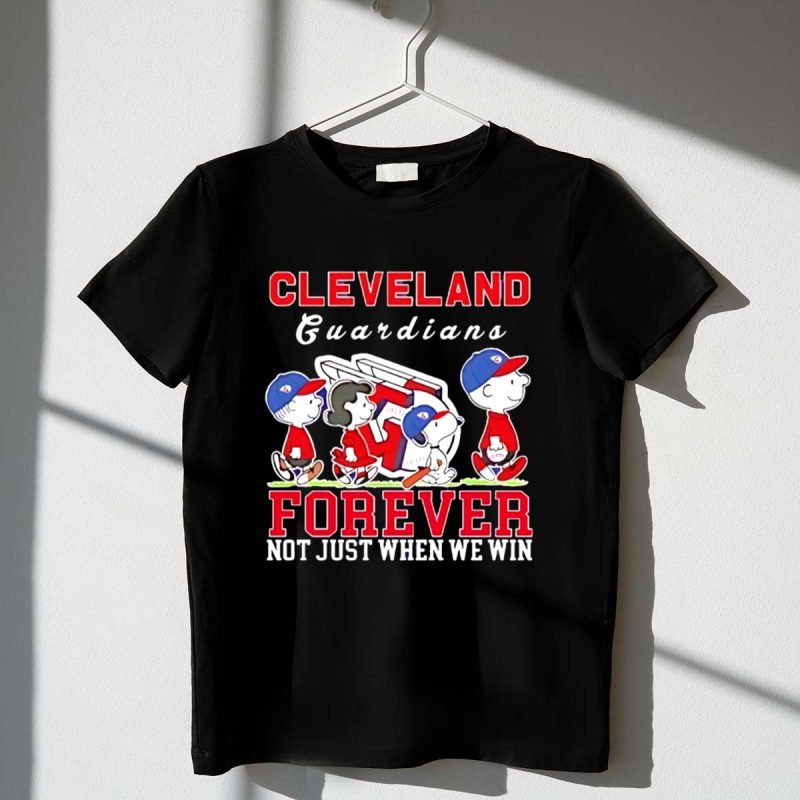 Snoopy And Charlie Brown Cleveland Guardians Baseball Forever Not Just When We Win 1 T Shirt.jpg