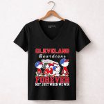 Snoopy and Charlie Brown Cleveland Guardians baseball forever not just when we win 7 Womens V Neck.jpg