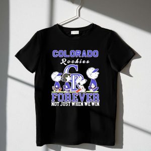 Snoopy and Charlie Brown Colorado Rockies baseball forever not just when we win 1 T Shirt.jpg