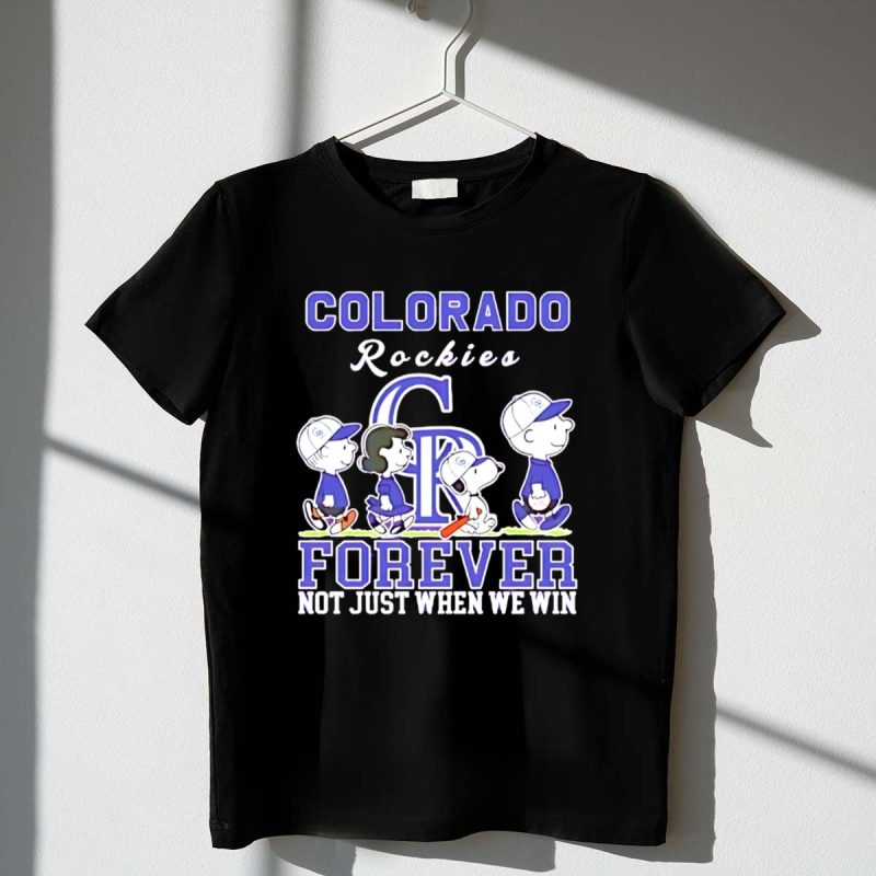 Snoopy And Charlie Brown Colorado Rockies Baseball Forever Not Just When We Win 1 T Shirt.jpg