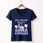 Snoopy and Charlie Brown Colorado Rockies baseball forever not just when we win 5 Womens V Neck.jpg