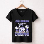 Snoopy and Charlie Brown Colorado Rockies baseball forever not just when we win 7 Womens V Neck.jpg