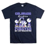 Snoopy and Charlie Brown Colorado Rockies baseball forever not just when we win T Shirt 7.jpg