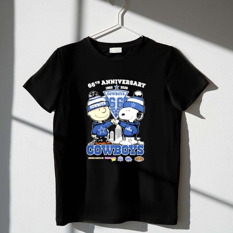 Snoopy And Charlie Brown Dallas Cowboys 66Th Anniversary 1960 2026 1 T Shirt