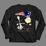 Snoopy and Charlie Brown Dancing with New England Patriots 4 Long Sleeves
