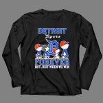 Snoopy and Charlie Brown Detroit Tigers baseball forever not just when we win 4 Long Sleeves.jpg