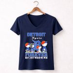 Snoopy and Charlie Brown Detroit Tigers baseball forever not just when we win 5 Womens V Neck.jpg