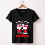 Snoopy and Charlie Brown Georgia Bulldogs 134th Anniversary 1892 2026 Skyline City 7 Womens V Neck.jpg