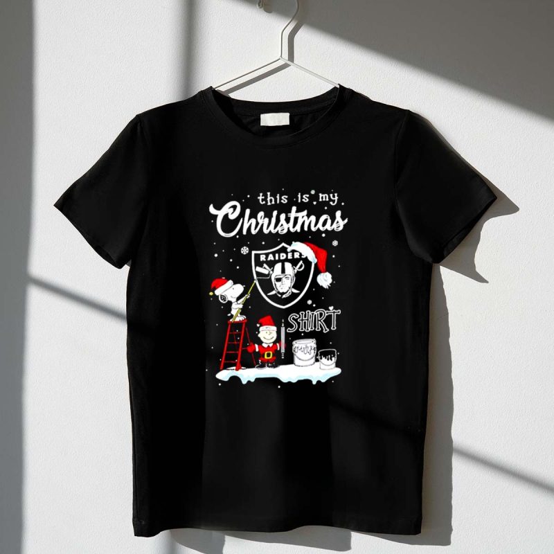 Snoopy And Charlie Brown Las Vegas Raiders This Is My Christmas 1 T Shirt
