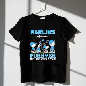 Snoopy and Charlie Brown Miami Marlins baseball forever not just when we win 1 T Shirt.jpg