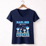 Snoopy and Charlie Brown Miami Marlins baseball forever not just when we win 5 Womens V Neck.jpg