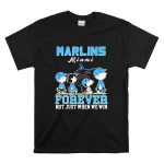 Snoopy and Charlie Brown Miami Marlins baseball forever not just when we win T Shirt 6.jpg