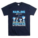 Snoopy and Charlie Brown Miami Marlins baseball forever not just when we win T Shirt 7.jpg