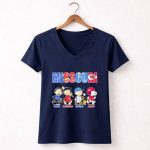 Snoopy and Charlie Brown Missouri St Louis Blues Cardinals Royals Chiefs 5 Womens V Neck.jpg