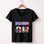 Snoopy and Charlie Brown Missouri St Louis Blues Cardinals Royals Chiefs 7 Womens V Neck.jpg