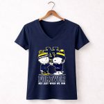 Snoopy and Charlie Brown Notre Dame Fighting Irish Forever Not Just When We Win 5 Womens V Neck.jpg