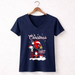 Snoopy and Charlie Brown Paint Logo Arizona Cardinals Christmas 5 Womens V Neck