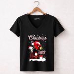 Snoopy and Charlie Brown Paint Logo Arizona Cardinals Christmas 7 Womens V Neck