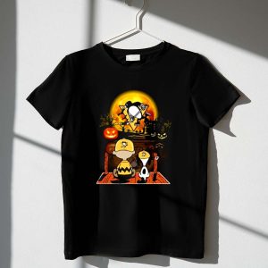 Snoopy And Charlie Brown Pumpkin Pittsburgh Penguins Halloween Moon Shirt
