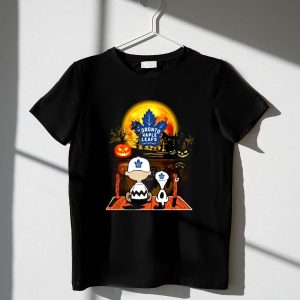 Snoopy And Charlie Brown Pumpkin Toronto Maple Leafs Halloween Moon Shirt