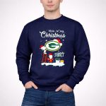 Snoopy and Charlie Brown Santa Green Bay Packers this is my Christmas 3 Sweatshirt