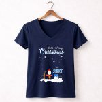 Snoopy and Charlie Brown This Is My Christmas Carolina Panthers 5 Womens V Neck 1.jpg