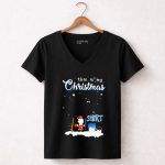 Snoopy and Charlie Brown This Is My Christmas Carolina Panthers 7 Womens V Neck 1.jpg