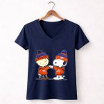 Snoopy and Charlie Brown Wear Clothing Broncos 5 Womens V Neck