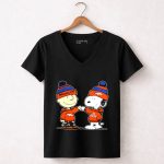 Snoopy and Charlie Brown Wear Clothing Broncos 7 Womens V Neck