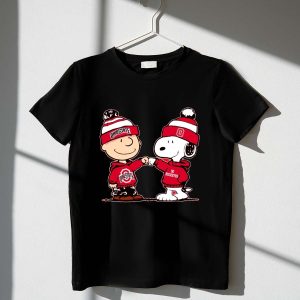 Snoopy And Charlie Brown Wear Clothing Ohio State Buckeyes Shirt