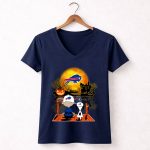 Snoopy and Charlie Brown watching Buffalo Bills halloween shirt 5 Womens V Neck.jpg