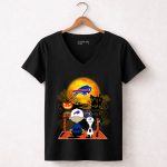 Snoopy and Charlie Brown watching Buffalo Bills halloween shirt 7 Womens V Neck.jpg