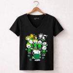 Snoopy and Friends Celebrating St Patricks Day with Shamrocks 5 Womens V Neck1