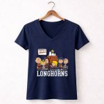 Snoopy and Friends Happiness Is Texas Longhorns 5 Womens V Neck.jpg