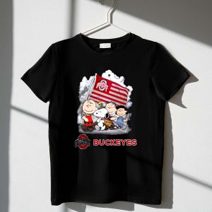Snoopy And Friends Happy For 4th Of July With Flag Ohio State Buckeyes Shirt