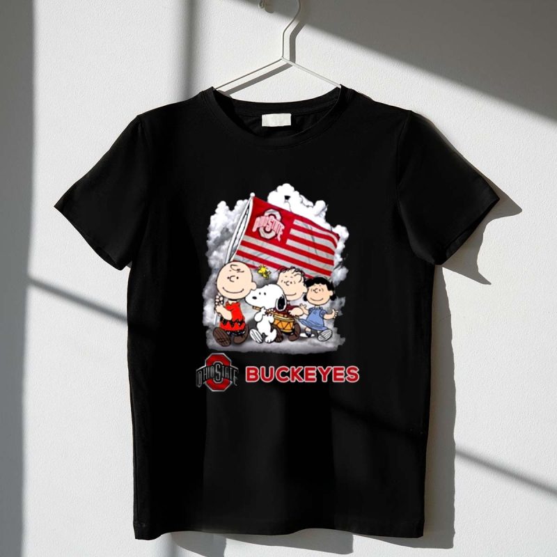 Snoopy And Friends Happy For 4Th Of July With Flag Ohio State Buckeyes 1 T Shirt 1