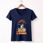 Snoopy and Friends Its The Most Wonderful Halloween Clemson Tigers 5 Womens V Neck.jpg