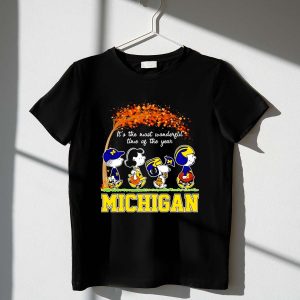 Snoopy and Friends its the most wonderful time of the year Michigan Wolverines 1 T Shirt.jpg