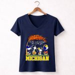 Snoopy and Friends its the most wonderful time of the year Michigan Wolverines 5 Womens V Neck.jpg