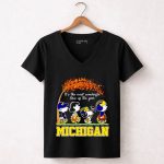 Snoopy and Friends its the most wonderful time of the year Michigan Wolverines 7 Womens V Neck.jpg