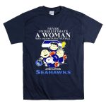Snoopy and Friends never underestimate a woman who understands Seahawks T Shirt 7.jpg