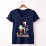 Snoopy and Peanuts Celebrating Atlanta Falcons Football 5 Womens V Neck
