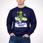 Snoopy and Peanuts Characters Celebrating with Buffalo Bills Christmas Tree 3 Sweatshirt 2.jpg