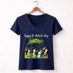 Snoopy and Peanuts Hawkeyes Iowa Happy St Patricks Day shirt 5 Womens V Neck