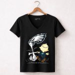 Snoopy and Philadelphia Eagles Logo Dance 7 Womens V Neck