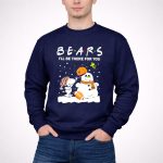 Snoopy and Snowman Chicago Bears Ill Be There for You Christmas Football 3 Sweatshirt