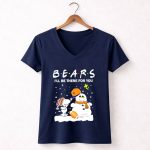 Snoopy and Snowman Chicago Bears Ill Be There for You Christmas Football 5 Womens V Neck
