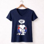 Snoopy and Texas Rangers Baseball Fans United Against Haters 5 Womens V Neck.jpg