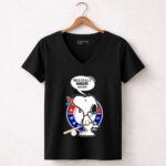 Snoopy and Texas Rangers Baseball Fans United Against Haters 7 Womens V Neck.jpg